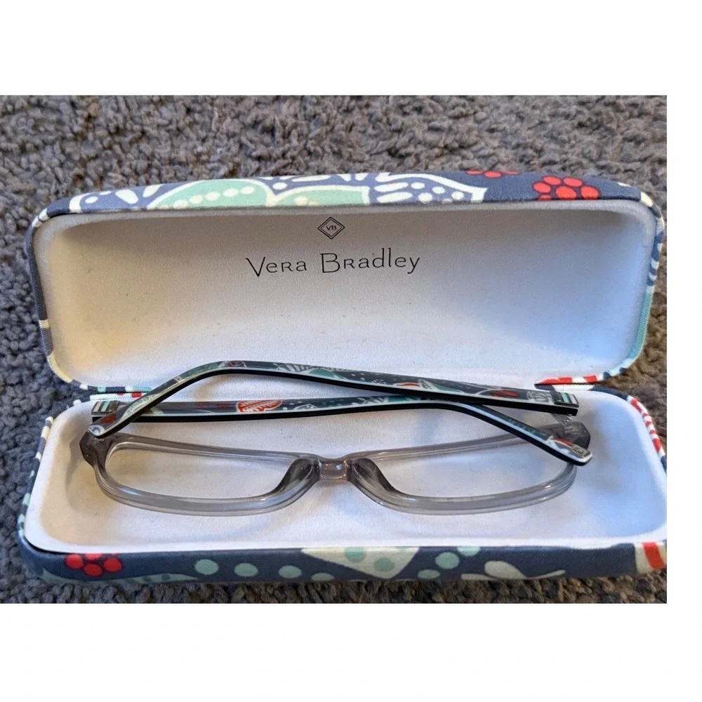 Vera Bradley Womens Grey Nomadic Floral Paisley Eyeglass‎ Frames with Hard Case